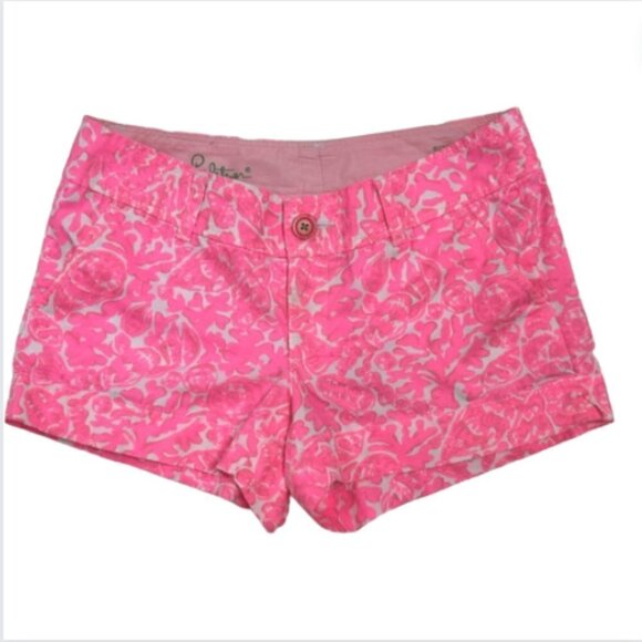 Lilly Pulitzer Walsh Short in Pink/White Print, Size 0 - Picture 1 of 7